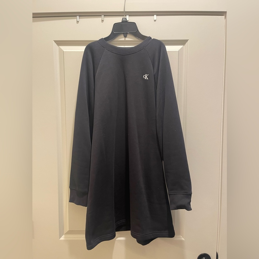 Black Calvin Klein Long Sleeve Sweater Dress- Size S